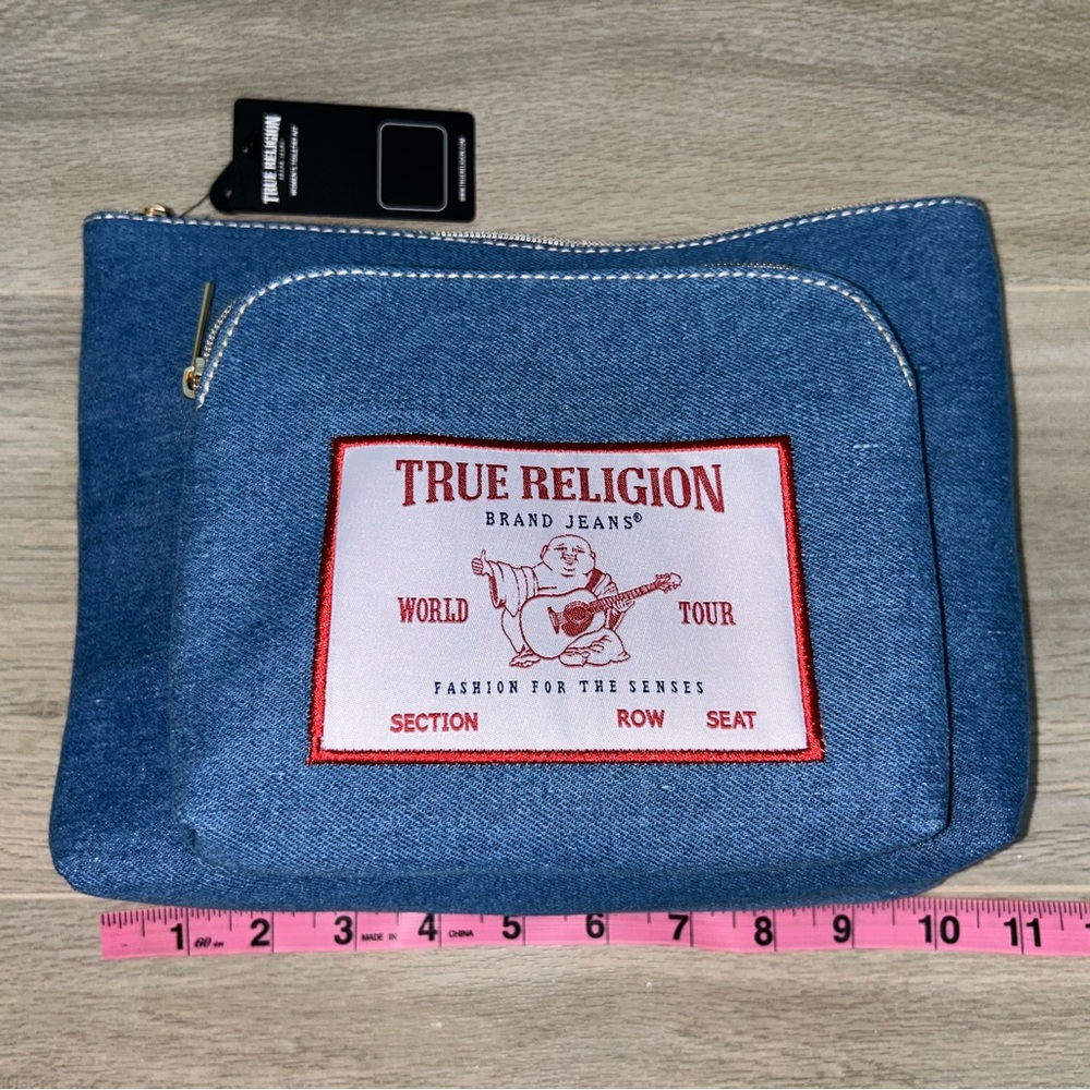 True Religion Denim Bag, Makeup or Toiletry NEW - Picture 7 of 10
